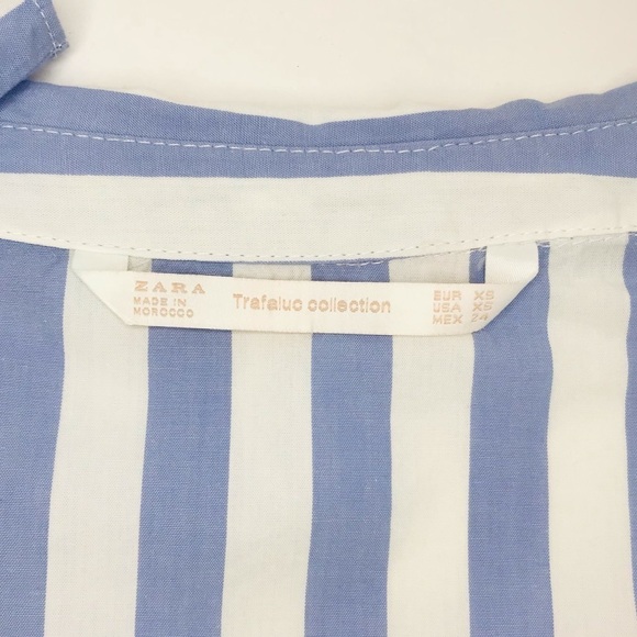 Zara Trafaluc Stripes Nautical Collar Wrap Summer Blouse Top - Picture 12 of 14